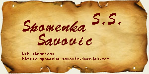 Spomenka Savović vizit kartica
